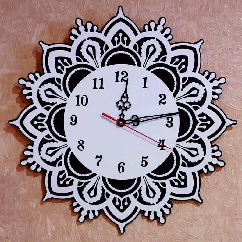 Download Lace pattern clock. Laser cut files SVG DXF CDR vector ...