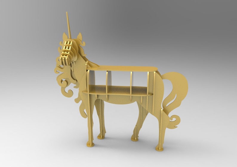 Shelf Unicorn 3D Puzzle decor for home 3d model image 1