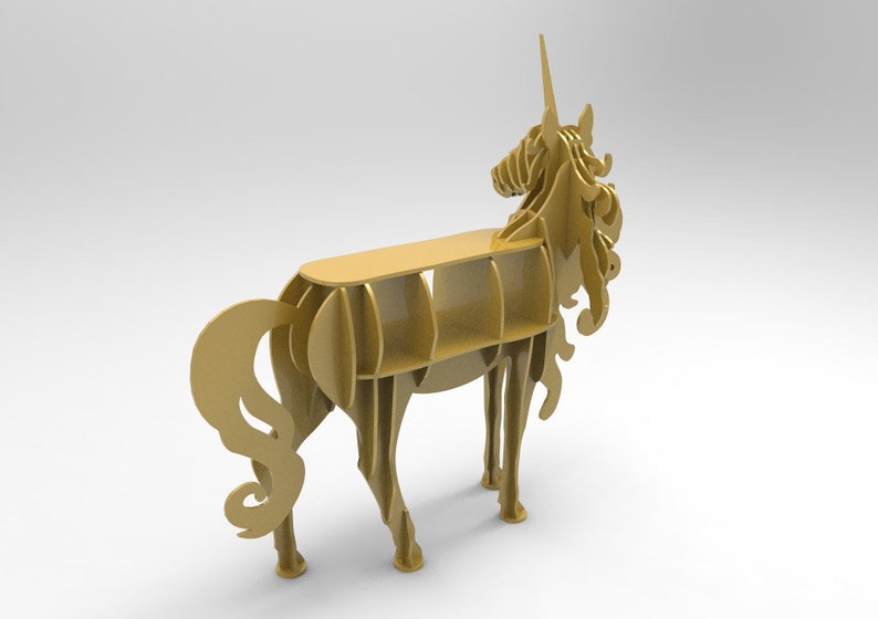 Shelf Unicorn 3D Puzzle decor for home 3d model image 2