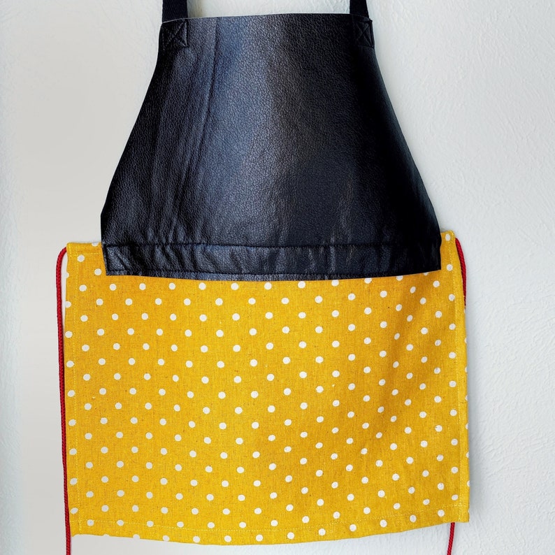 Apron for Toddlers, Little Kids Apron, Baby Apron for Pretend Play, First Birthday Present, Faux Leather Apron for Toddler Foodie, Kid Chef image 2