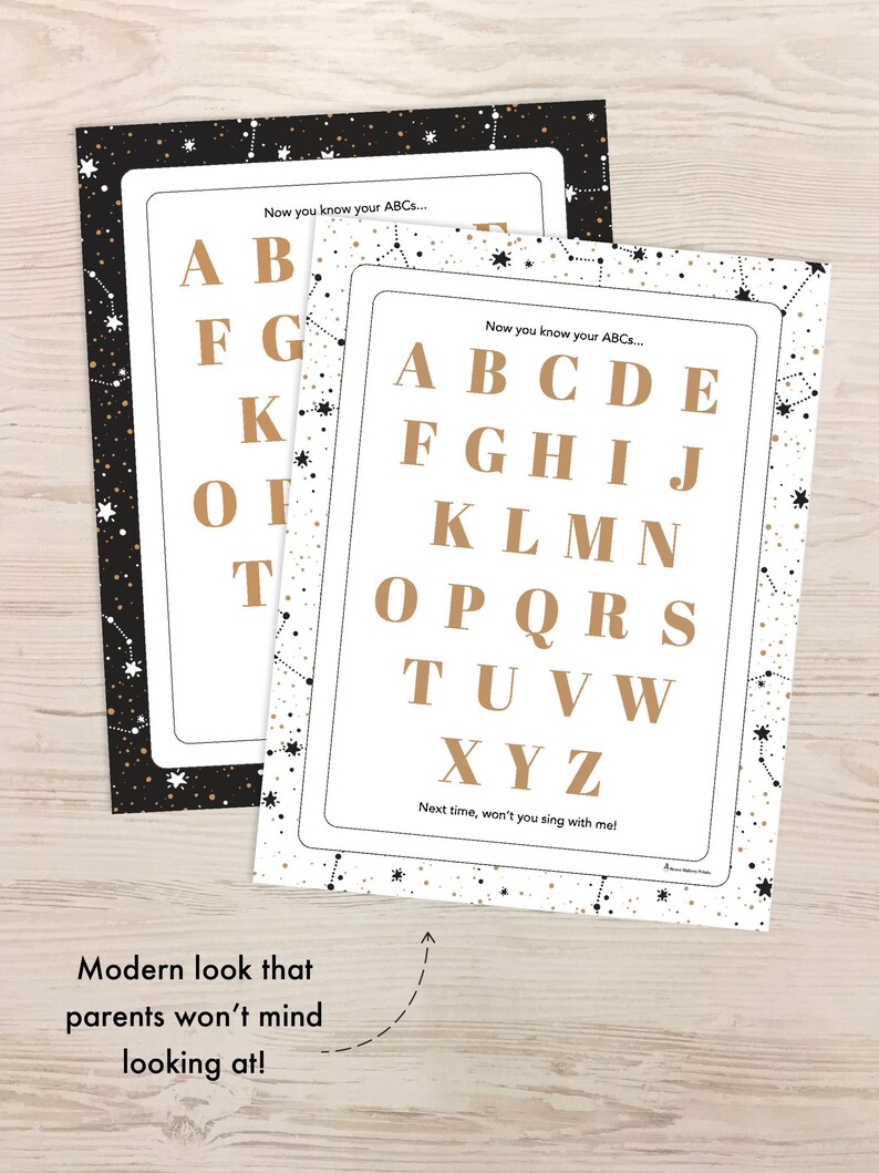 Alphabet Poster Printable ABC Poster Learning the Alphabet Homeschool Alphabet Poster image 1