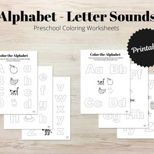 Planilha de reconhecimento de letras do alfabeto e fonética | Aprendizagem do alfabeto pré-escolar | Sons iniciais | Planilha para colorir alfabeto | Pré escola