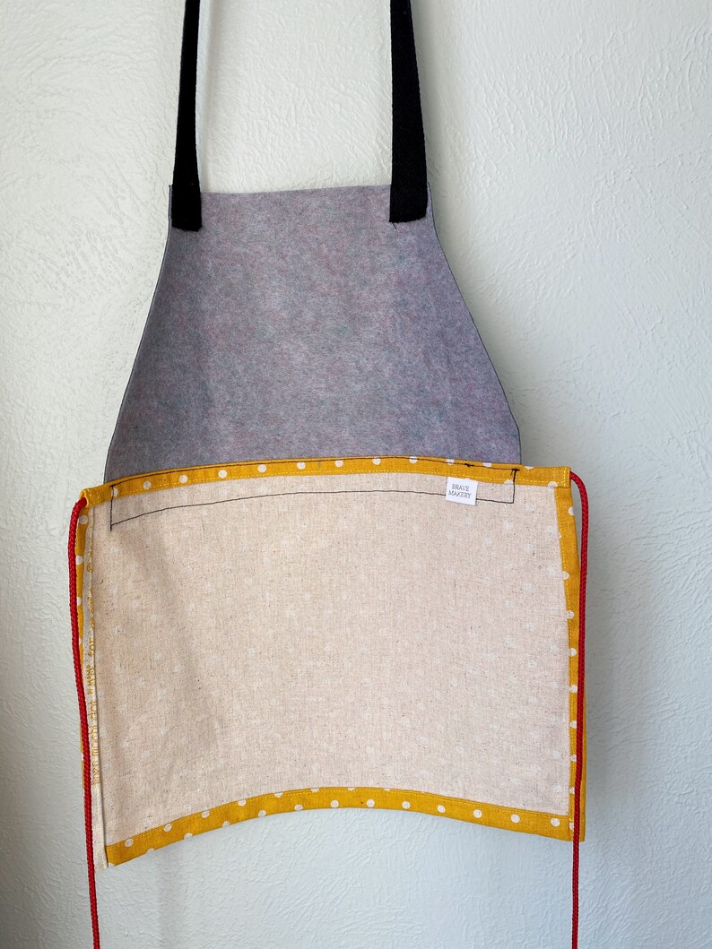 Apron for Toddlers, Little Kids Apron, Baby Apron for Pretend Play, First Birthday Present, Faux Leather Apron for Toddler Foodie, Kid Chef image 7