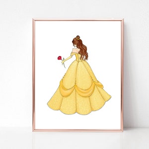 Inspiration princesse (impression d'art) Belle, impression d'illustration de mode, impression d'art, croquis, croquis