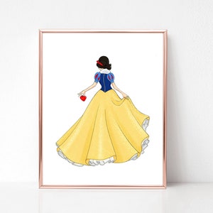 Princess inspired (Art Print) Snow White fashion illustration print, art print, sketch, croquis