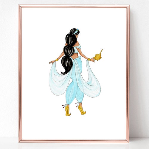 Princess Inspired art Print Jasmine Inspired Fashion - Etsy