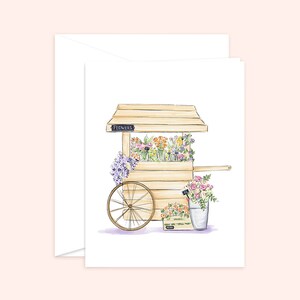 Spring Floral Greeting Card, Flower blank card, pretty thank you card, sympathy card