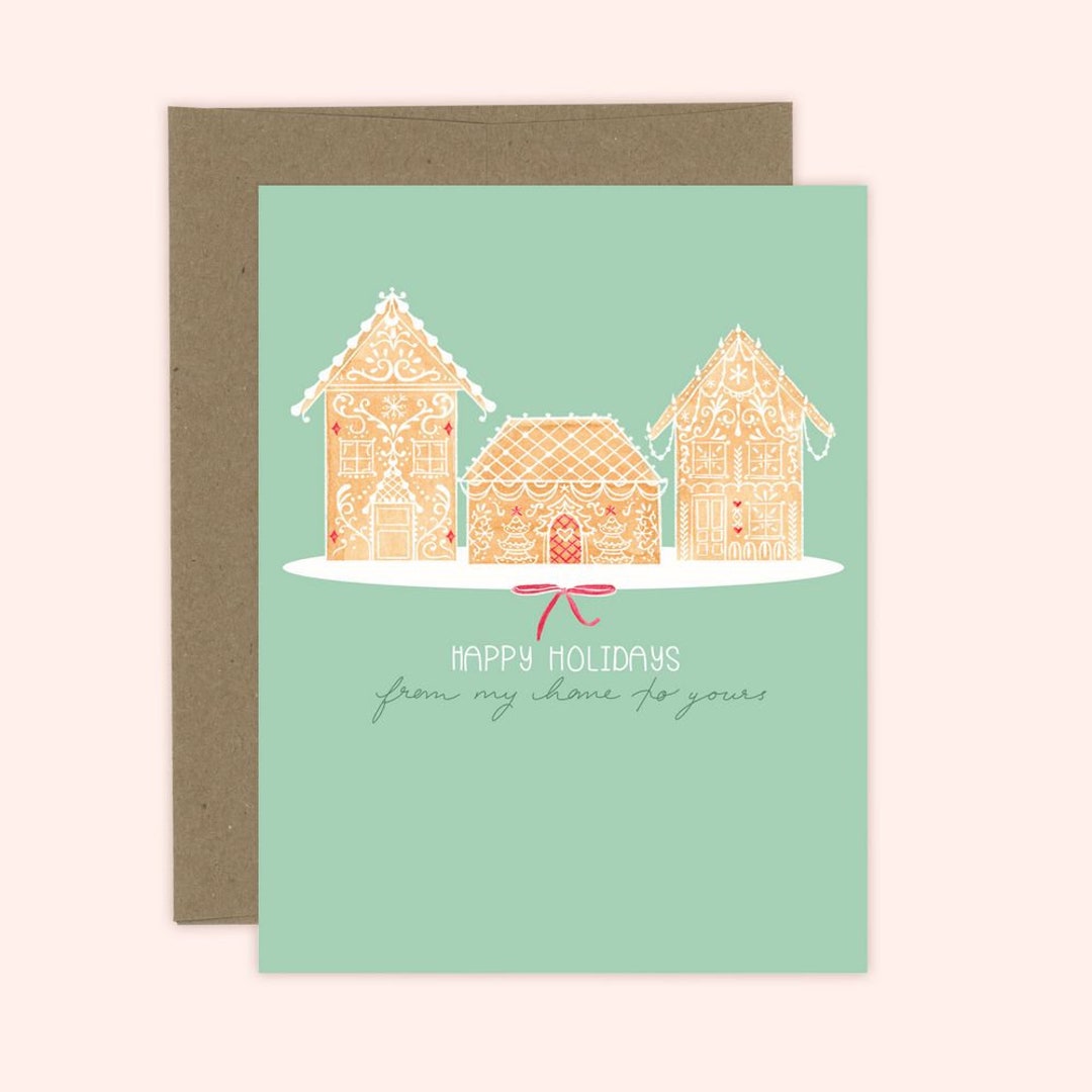 From My Home to Yours Holiday Greeting Card, Christmas Gingerbread ...