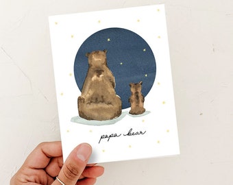 Father's Day Card, Papa Bear, Father figure, Card for Dad, Card from son, Card from daughter, First father's day, Baby bear