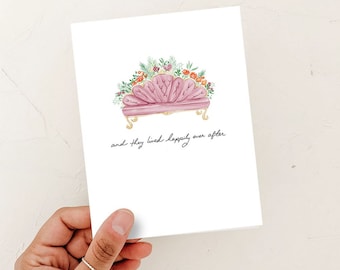 Happily Ever After Wedding Card, anniversary blank card, wedding card, congratulations card,