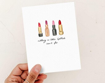Sympathy Card, Condolence Card, Lipstick card, Thinking of you Greeting Card, Breakup Card, Divorce Card,