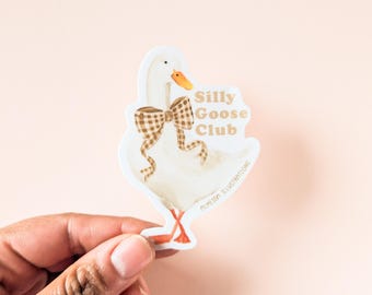 Silly Goose Club Sticker | Vinyl Sticker | Cottagecore Sticker | Goose Stationery