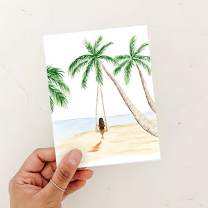 Biglietto di auguri Boho Beach Days, biglietto vuoto, biglietto di ringraziamento, biglietto di condoglianze ispirato, biglietto che ti pensa ogni giorno, biglietto per lei