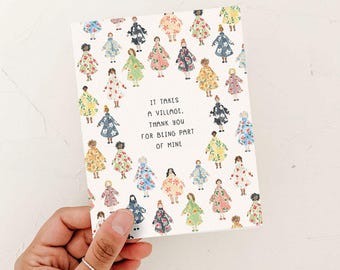 Thank You for Being Part of my Village, Thank you Card, sweet thank you card,