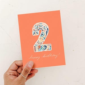 Carte de 2e anniversaire, carte d'anniversaire sans distinction de sexe, carte d'anniversaire de 2 ans, carte de joyeux anniversaire