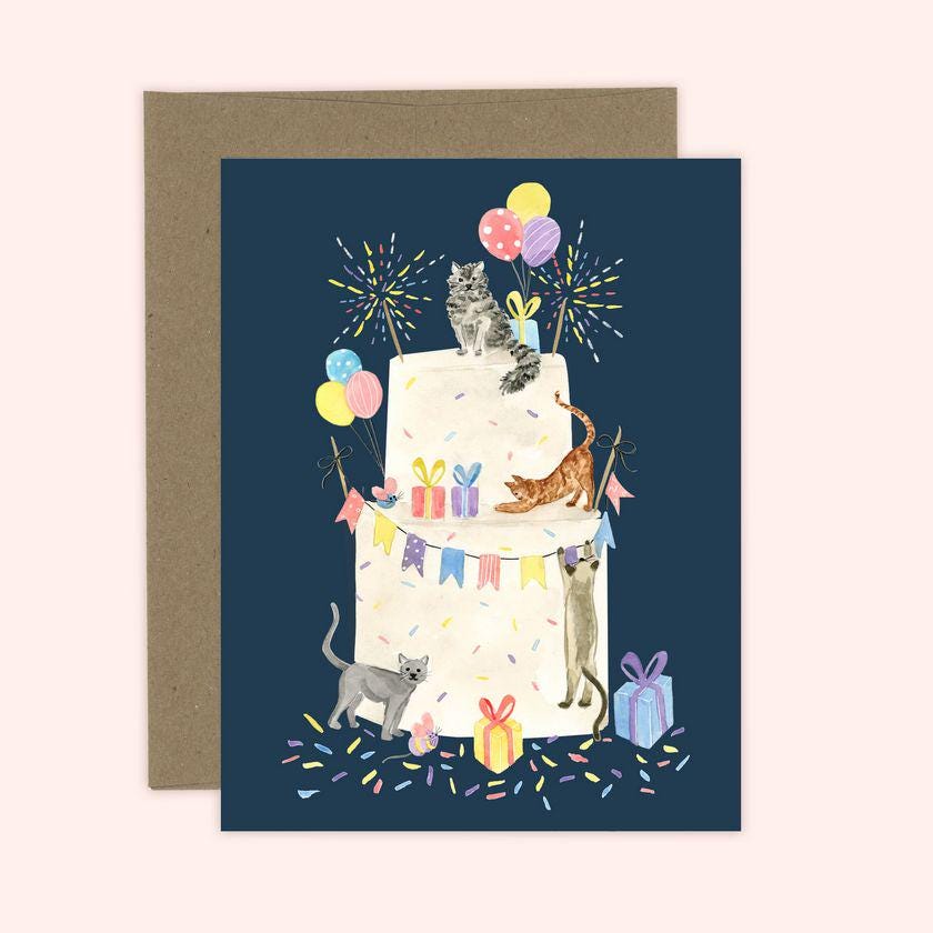 Cat Birthday Card, Birthday Card for Cat Lover, Cat Pawty, Childrens ...