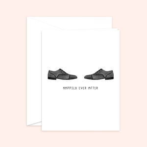 Carte de mariage LGBTQ+, carte de mariage gay, gay, carte LGBTQ+ heureusement pour toujours, carte de mariage, célébration de mariage, carte de marié, bonheur conjugal