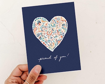 Proud of You Card, Encouragement Card, Congratulations Card, Motivational Card, Heart Card, Achievement Card,