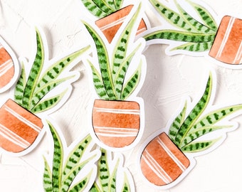 VINYL Dracaena trifasciata Snakes Tongue Sticker (Die Cut Sticker) Autocollant imperméable à l’eau | autocollant pour ordinateur portable | Autocollant de plante d’intérieur