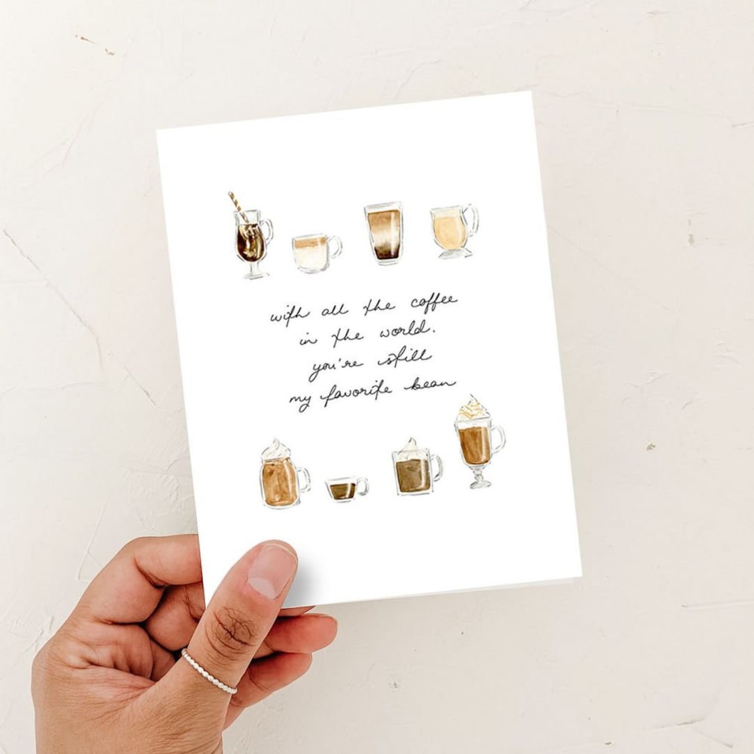 You're My Favorite Coffee Bean Card, Anniversary Blank Card, Wedding