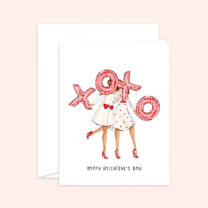 Happy Galentine's Day! Pink Galentine's Day Grußkarte für Freundin, Mädchen, BFF - Valentinstagskarte für den besten Freund