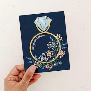 Carte de fiançailles, qui sonne pour toujours, carte de voeux nuptiale de douche, carte de future mariée, carte de fiançailles, carte de fille de mariage,