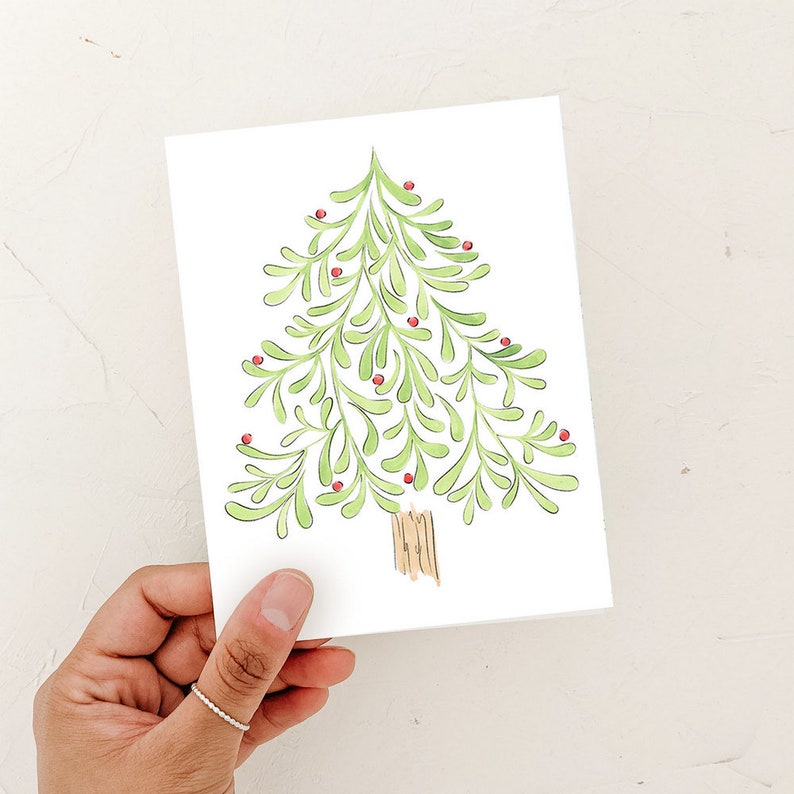 Christmas Tree Card, Holiday Card, Pastel Oh Christmas tree, holiday, seasons greetings image 5