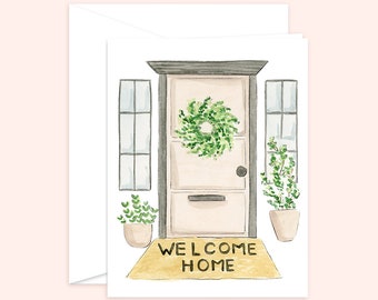 Welcome Home Greeting Card, Housewarming card, Congratulations card, new home card, moving, new house card, moving card