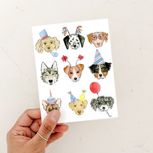 Carte d'anniversaire pour chien, amoureux des chiens, carte d'anniversaire pour garçon, carte d'anniversaire pour fille, joyeux anniversaire, carte d'anniversaire pour ami, art de la peinture