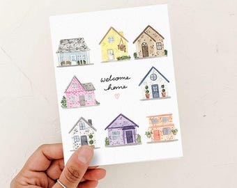 New Home Card, Welcome Home Greeting Card, Housewarming card, Congratulations card, new home card, moving, new house card, moving card