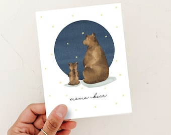 Mama Bear Card, Happy Mother's Day Card, Card for Mom