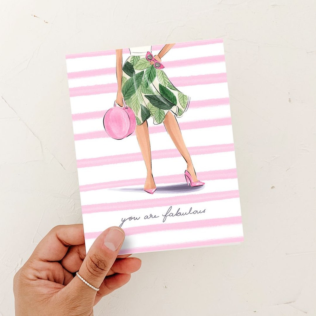 You Are Fabulous Card Fashion Illustration Card Empowering Card, You Go