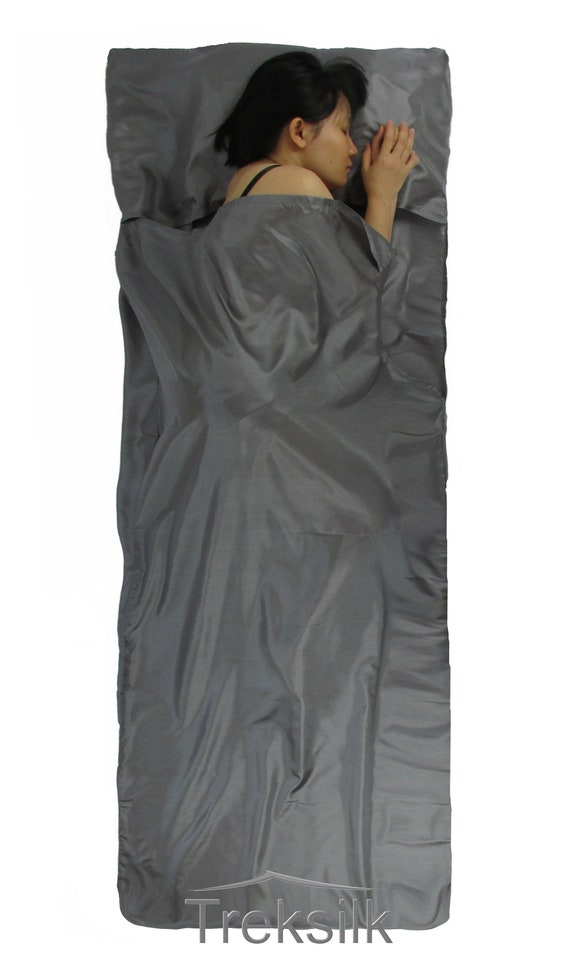 TREKSILK LARGE Art Silk Sleeping Bag Liner Travel Hostel Sheet