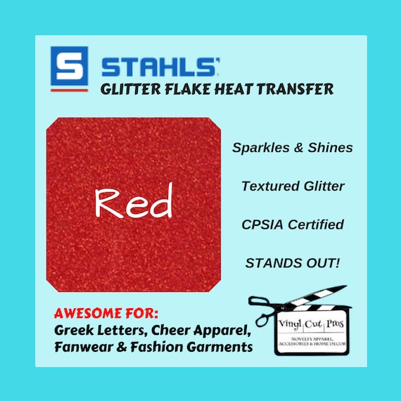 Red Glitter Flake Heat Transfer Vinyl Glitter HTV Red Glitter Heat Transfer  Stahl's Glitter Flake Red HTV Red Glitter iron on Vinyl 