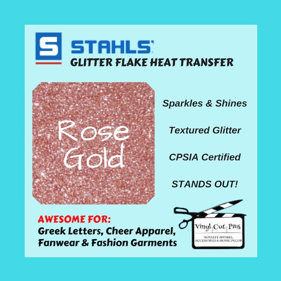 Rose Gold Glitter Flake Rose Gold Glitter HTV Rose Gold Iron on Vinyl Rose  Gold Heat Transfer Vinyl Glitter Rose Gold Glitter Crafts 