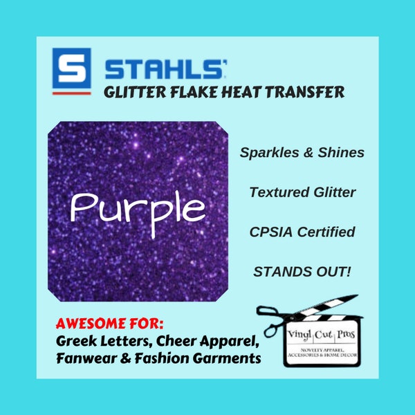 Stahls' Glitter Flake Heat Transfer Vinyl HTV Iron-on - PURPLE