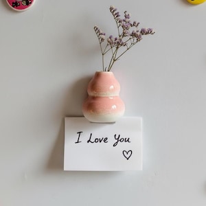 Rustic Ceramic Bud Vase Magnet: Handmade Unique Home Decor Accent