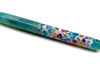 Candy Nougat Teal II | Acadia Model | Custom Handmade Fountain Pen