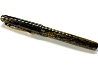 Black & Gold DiamondCast | Burton Model | Custom Handmade Fountain Pen