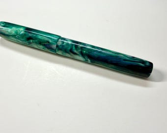 Metallic Green Swirl | Acadia Model | Custom Handmade Fountain Pen