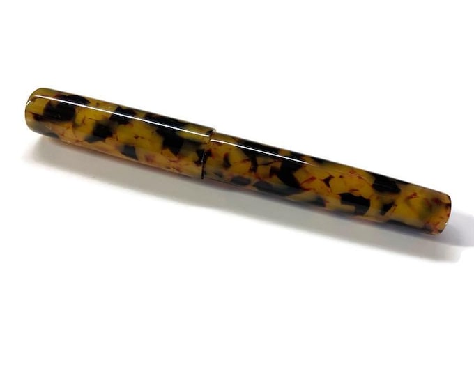 Tortoise Shell Acrylic | Burton Model - Large | Custom Handmade Fountain Pen