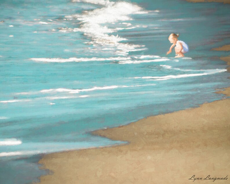 Ocean Nursery Decor Girl Nautical Nursery 16x20, Minimalist Beach