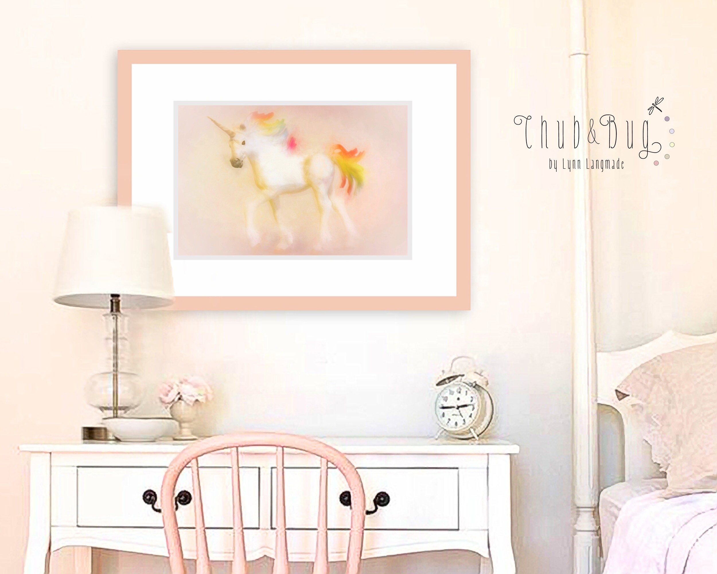 Unicorn Print- Unicorn Wall Art 11x14 Rainbow Print 8x10 Fantasy Art ...