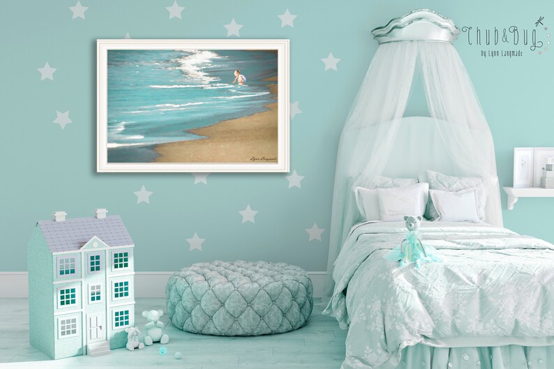 Ocean Nursery Decor Girl Nautical Nursery 16x20, Minimalist Beach