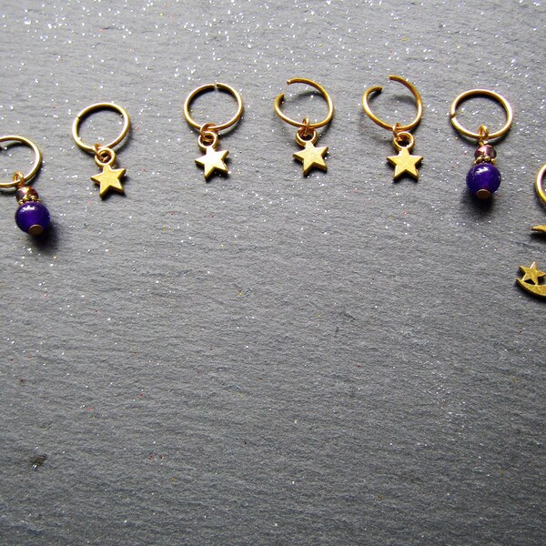 Middernacht haar ringen in goud, Trendy haar ringen met vlecht haar ringen, Boho haartoebehoren, Trendy haartoebehoren, haarjuwelen, Witchy