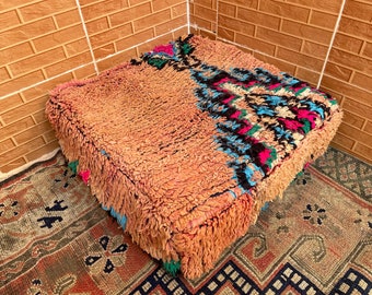 Coussins de sol marocains, pouf kilim, coussin de sol vintage, plusieurs couleurs et tailles, pouf carré 1,9 pi * 1,9 * 0,7 pi, coussin de sol berbère