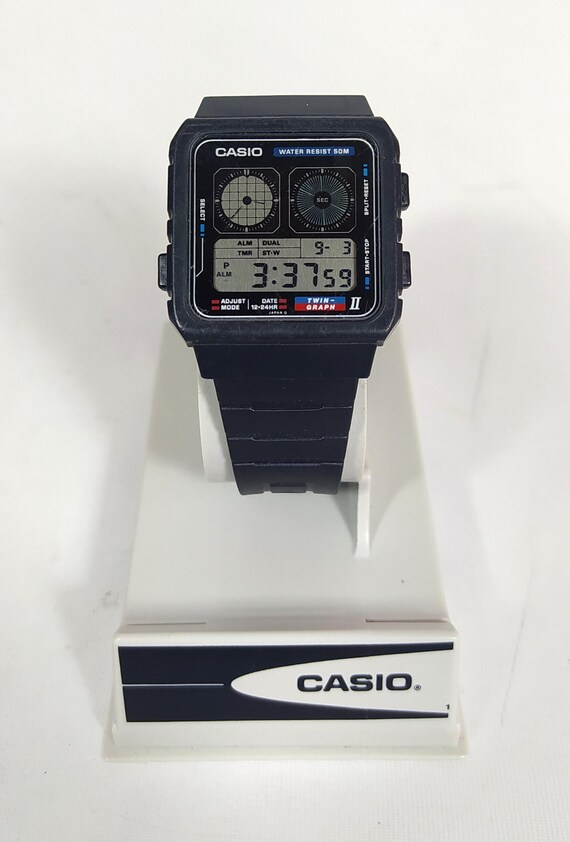 D*a様 CASIO TWIN GRAPH II 809 デジタル腕時計 Casio AE-21W Twin Graph II Reloj Módulo 809 Ana Digi Vintage