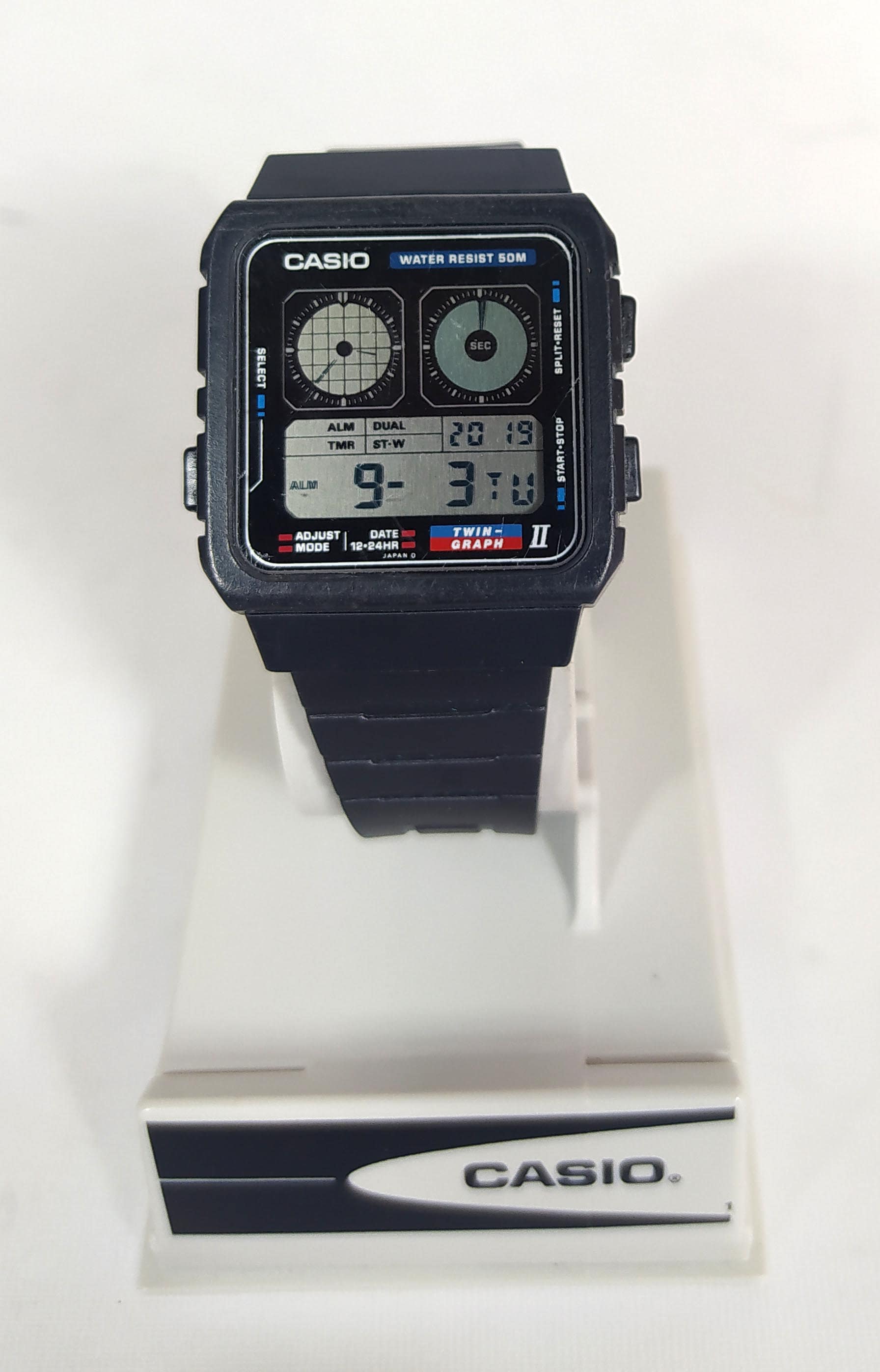 Casio AE-21W Twin Graph II Reloj Módulo 809 Ana Digi Vintage 