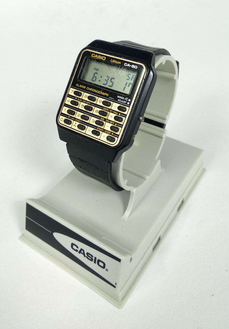 Casio CA-50 Gold Calculator Watch Module 437 Back to the | Etsy