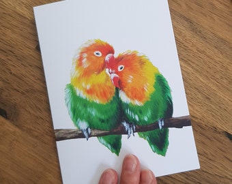 Love Parrots Greetings card | A6 Card Design | Cute Animals | Wildlife Lovers | Nature Inspired Greeting Card | KatGiannini